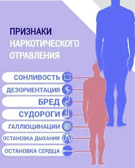 Инфографика Признаки наркотического отравления
